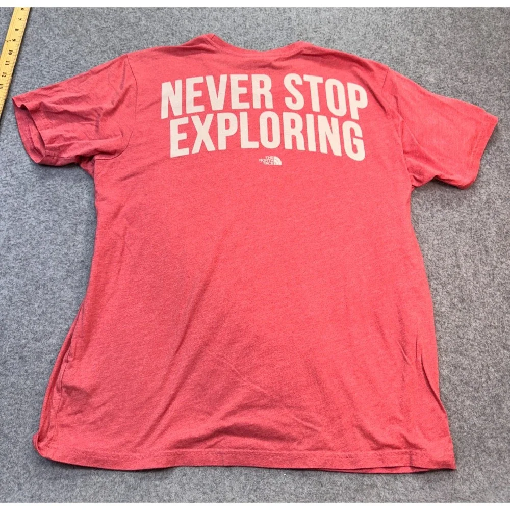 The North Face Men's XXL Red T-Shirt‎ Never Stop Exploring Graphic USA Made Vtg